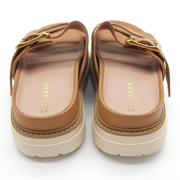 Cole Haan Women's Fraya Flats Platform Slide Adjustable Sandals Tan Size 6.5 - Picture 5 of 8